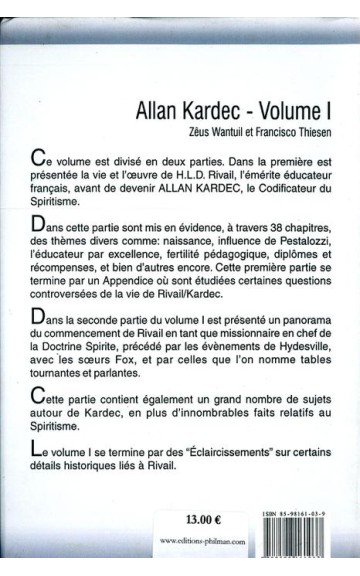 Livre : Allan kardec - L'éducateur et le codificateur, tome 1