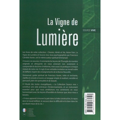 Livre : La Vigne de Lumière nouvelle édition